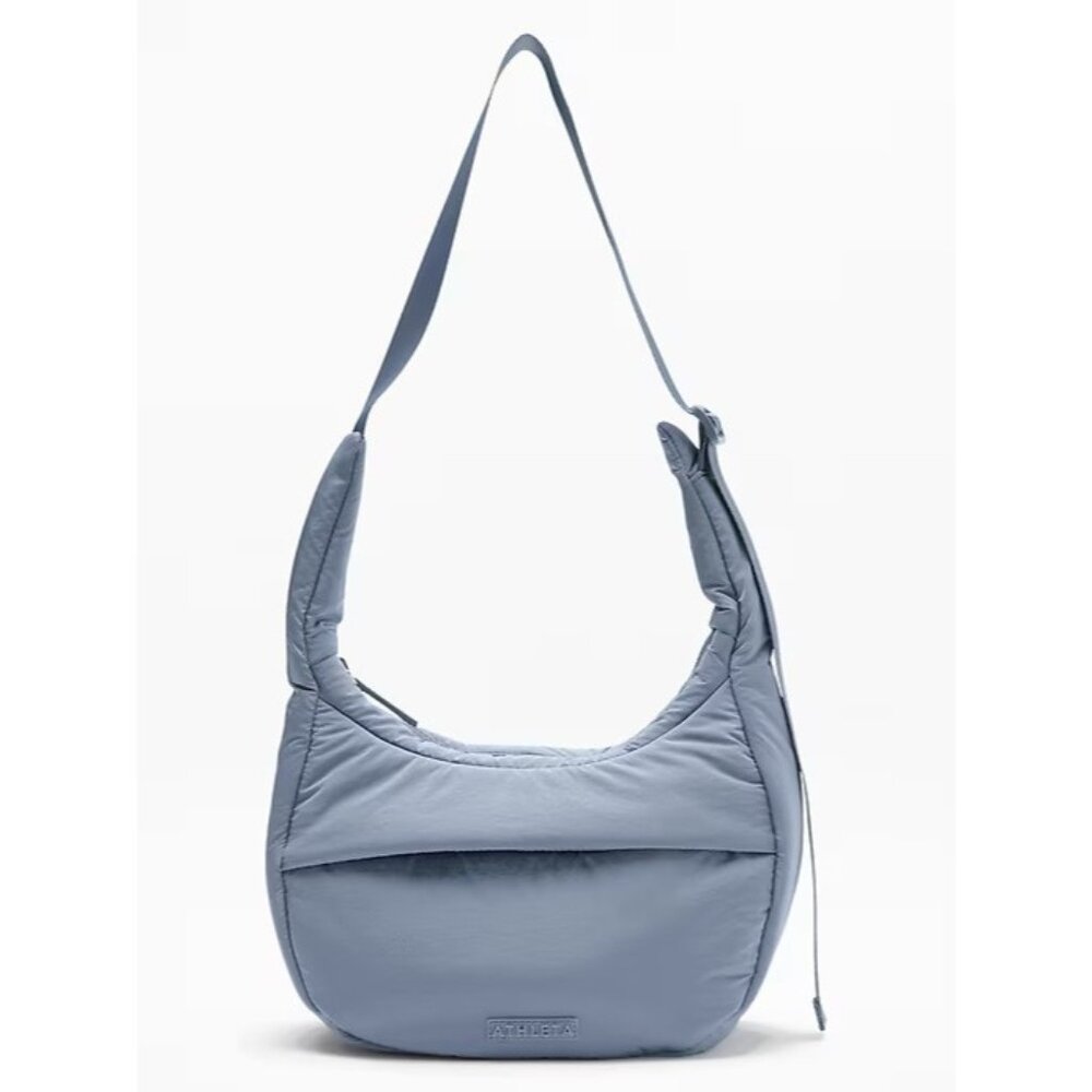 Athleta All About Sheen Small Crossbody Hobo Bag Blue Star